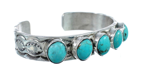 Navajo Turquoise Multistone Sterling Silver Cuff Bracelet AX129790
